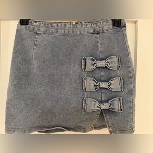 Main Strip Black Gray Mini Pencil Skirt Tie Front